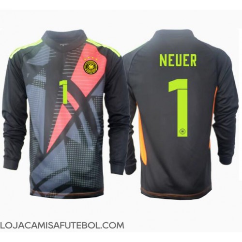 Camisa de Futebol Alemanha Manuel Neuer #1 Goleiro Equipamento Principal Europeu 2024 Manga Comprida